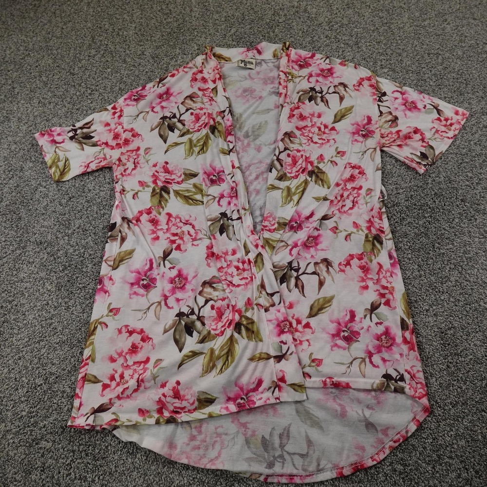 Show Me Your Mumu Kimono Womens One Size Pink Floral Cardigan Lightweight Layer